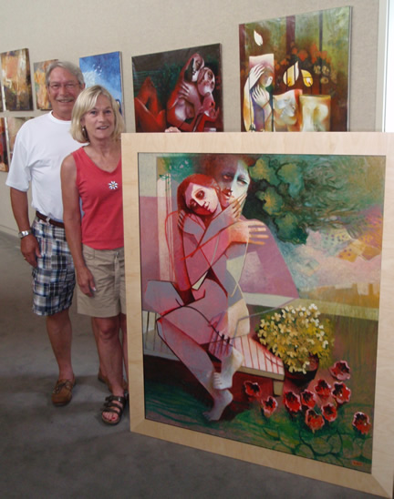 Anne and Edward with Shiff
                                painting