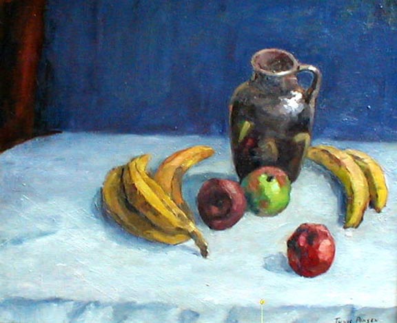 Still Life with
                    Pitcher, Apples and Bananas