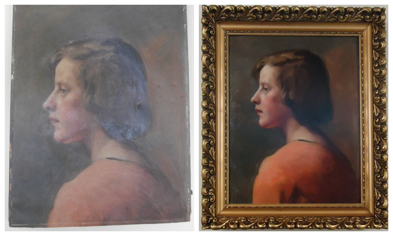 Before and
                after painting restoration