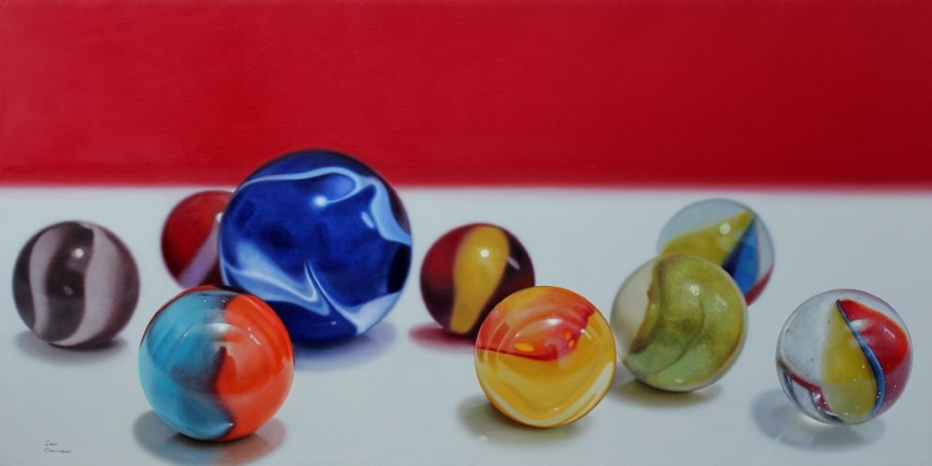 Marbles and red