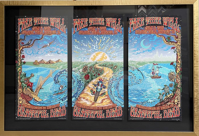 Grateful
                Dead poster triptych float framed