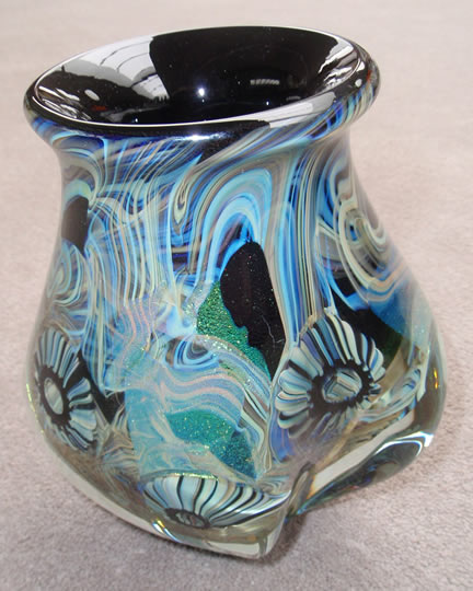 Deepsea black freeform vase