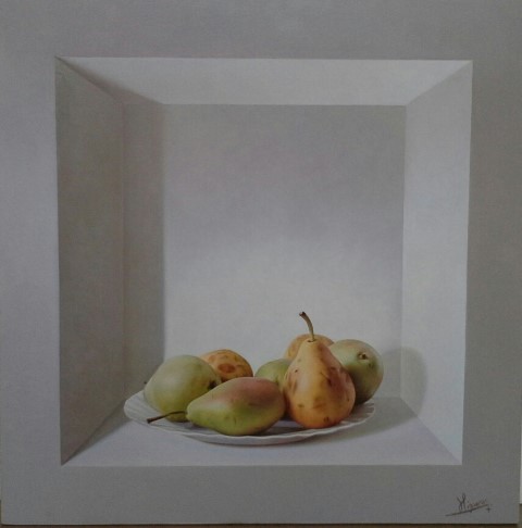 Pears on plate