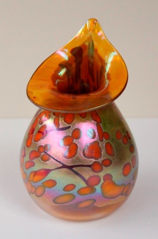 Orange
                      Rimmed Tapered Vase