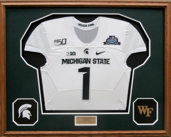 Michigan
                State University Pinstripe Bowl football jersey