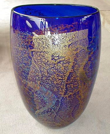 Blue
                  with Gold Vase