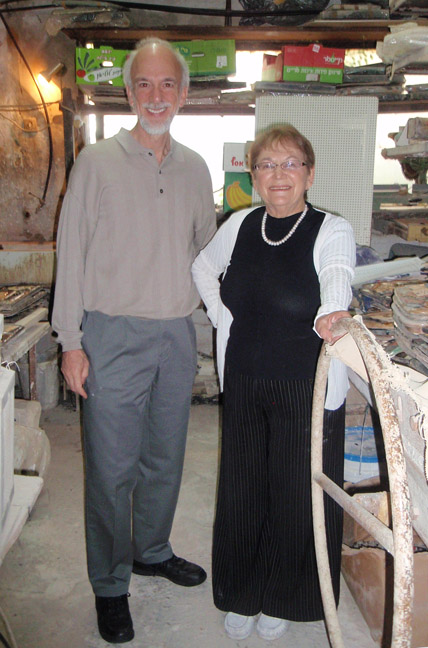 Gallery
                          owner Roy Saper and Ruth Faktor at her studio