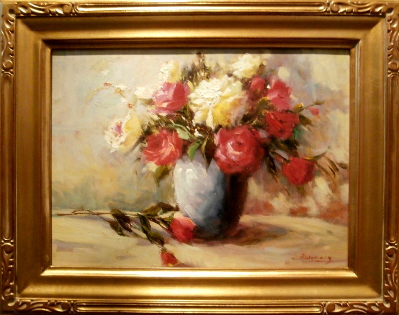 Red Rose and Vase of Flowers