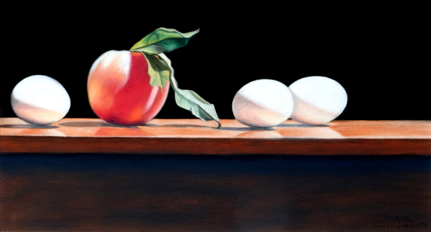 Peach and eggs